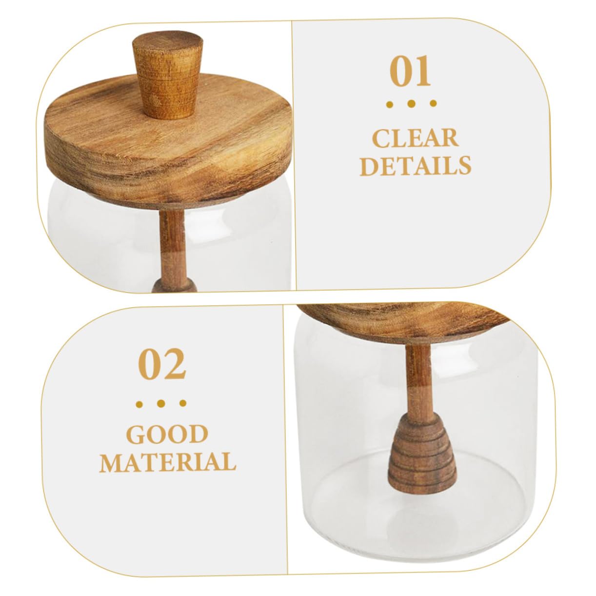 Honigbehälter aus Glas 500ml mit Holzdeckel und Schöpfkelle