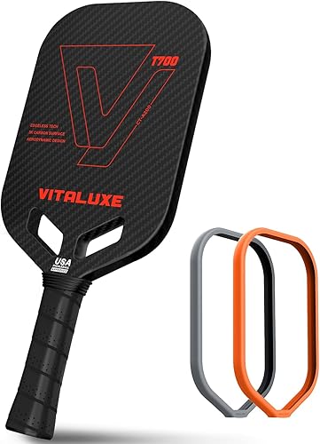Pala de pickleball de fibra de carbono cruda T700, superficie de fricción de carbono texturizada 3K sin bordes, paleta de pickleball termoformada