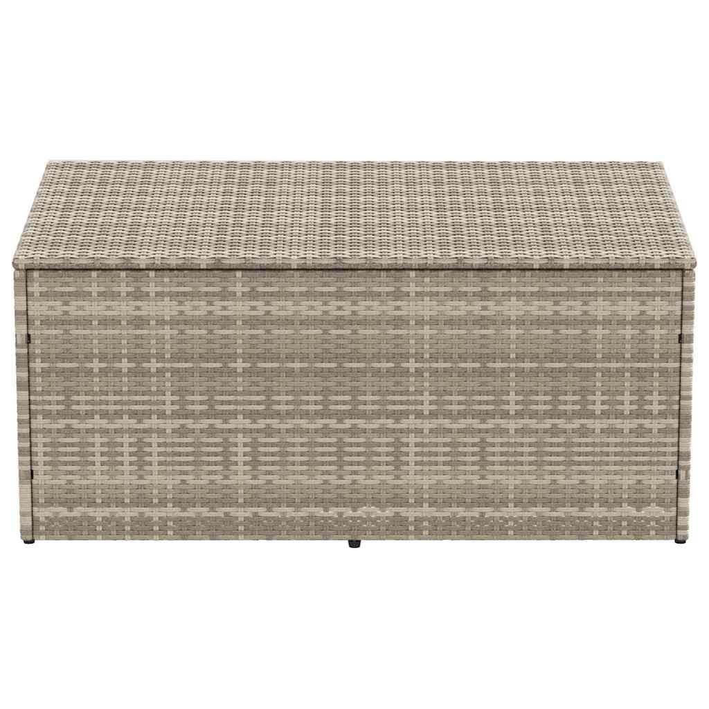 Garten-Auflagenbox Hellgrau 110x50x58 cm Poly Rattan mit wasserfestem Innenbeutel, pulverbeschichtetem Stahlgestell, UV-beständig, für Terrasse, Balkon, Pool und Gartenlagerung
