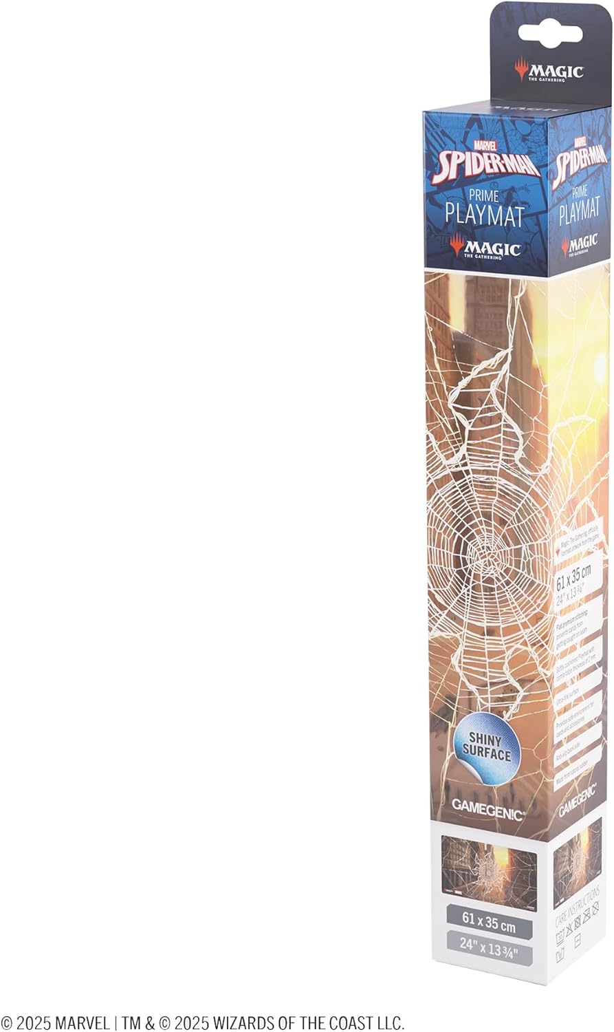 Gamegenic Magic: The Gathering Marvel’s Spider-Man Plains Shiny PLAYMAT - Premium 61x35cm Game Mat with Shiny Surface, Cushioning, Anti-Slip Back & Flat Stitching, Official MTG Accessory