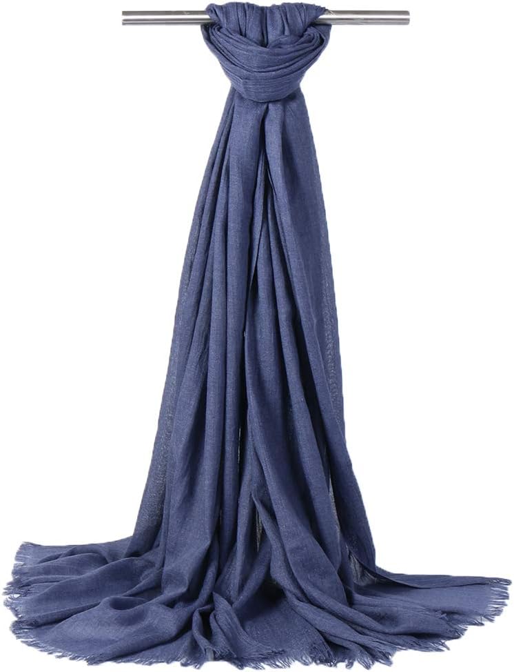 LMVERNA Women Summer Scarf Large Long Line Beach Shawl Lightweight with Fringed Headscarf Gauze Shawl and Wrap - Image 5