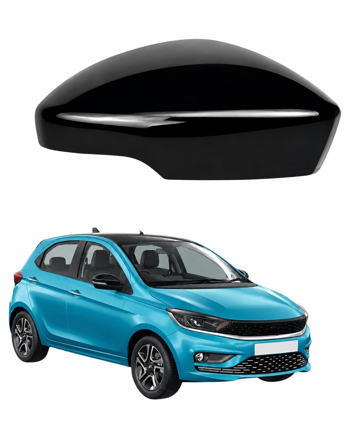 Car Side Mirror Cover Black IndicatorCut for Tiago, Zest, Punch, Nexon (Right)-picture-39