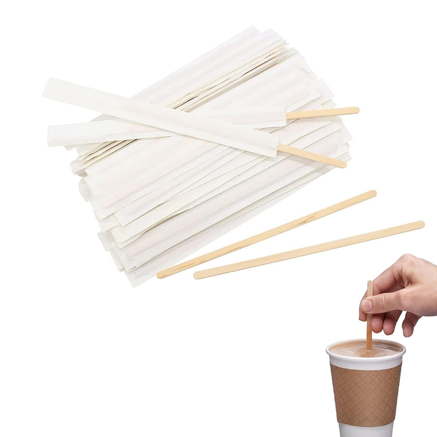 1000 Palettine Caffè In Legno 9cm | Biodegradabili E Compostabili | Per Bar E Casa | Usa E Getta - Foto 10