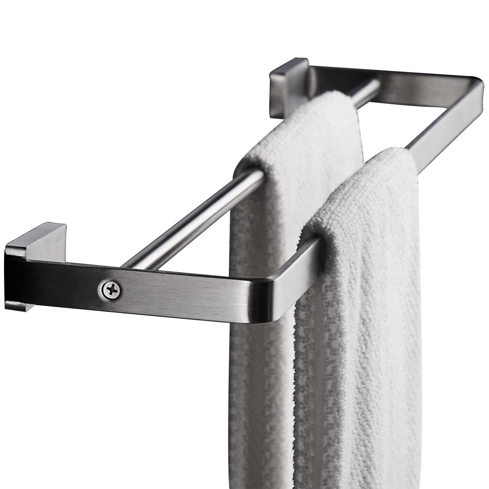 Porte-serviette mural en acier inoxydable argenté pour salle de bain