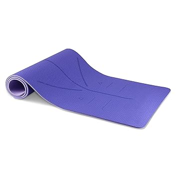 The Cube Club Performance Mat | 8mm Premium Double sided Yoga Mat | Yoga Mat with alignment guide | Anti Skid | Anti Slip | Best for Home Gym Workout | Suitable for both Men & Women (Violet)