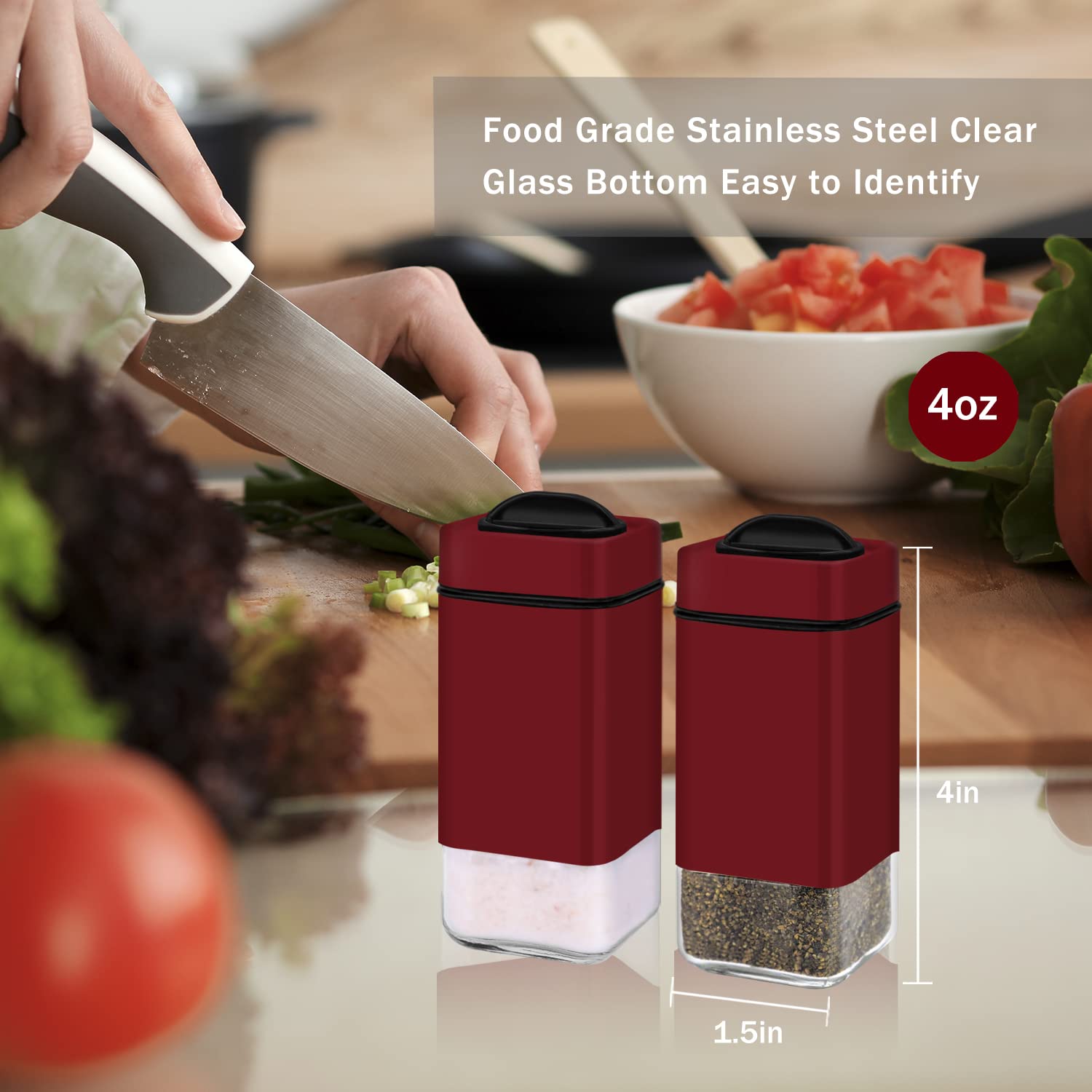 Salz- Und Pfefferstreuer Aus Glas Mit Edelstahldeckel – 142 Ml, Verstellbare Löcher, Luftdicht & Modern