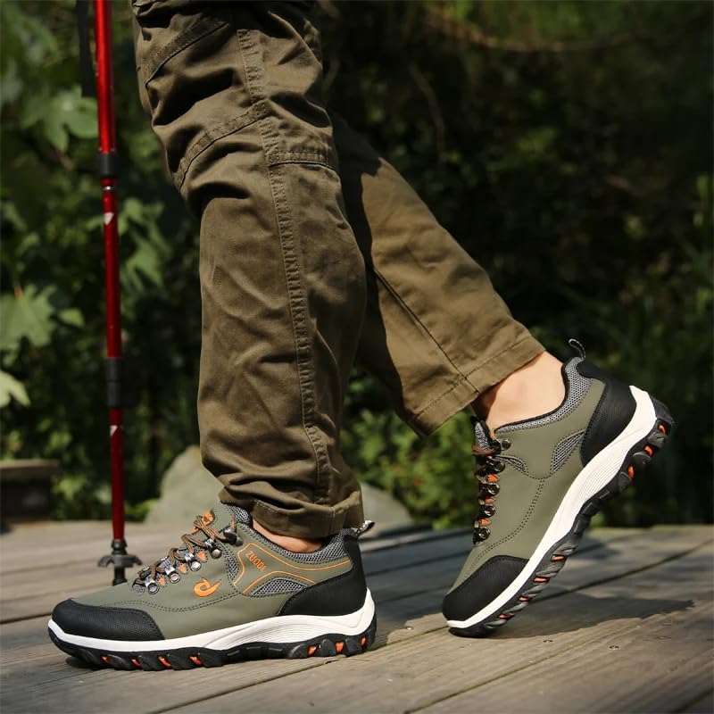 Men's Athletic Running Shoes, Lightweight Breathable Mesh Sneakers with Air Cushion, Lace-up Low-top for Walking, Training, Marathon