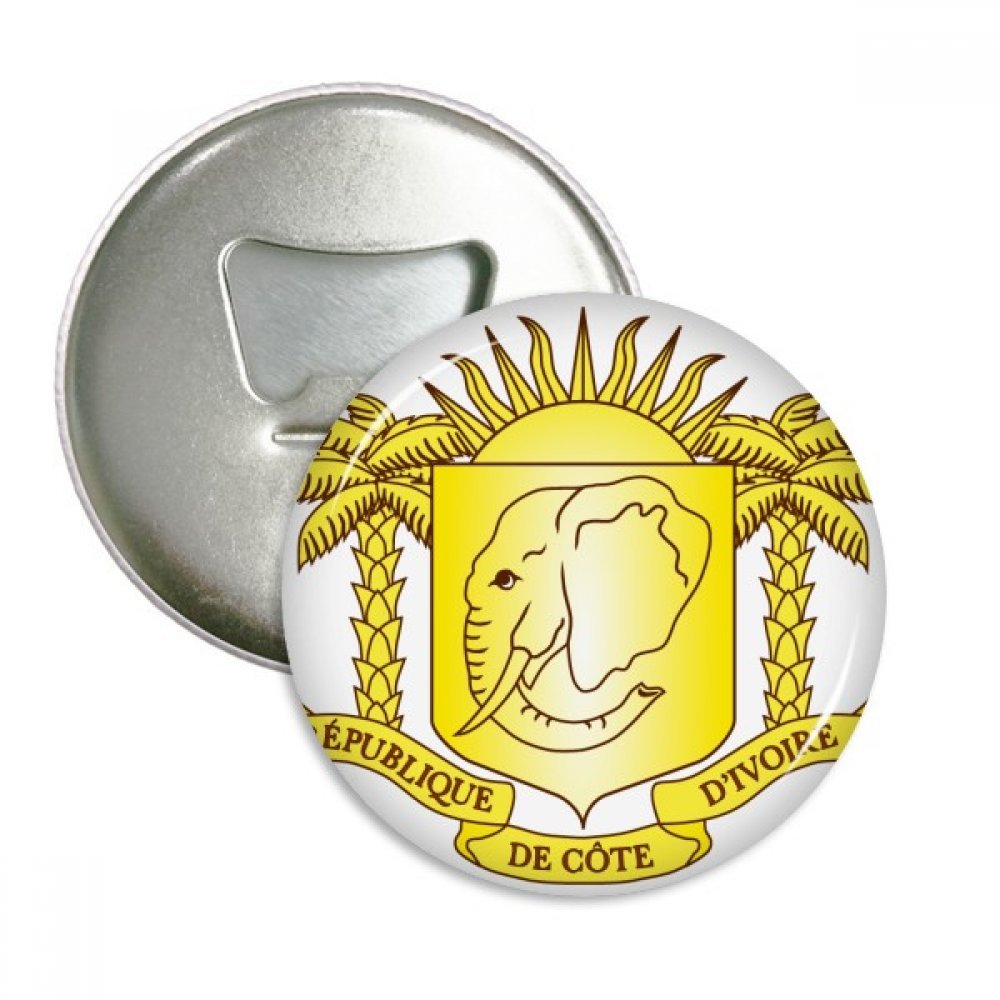Décapsuleur bouteille Côte d'Ivoire et magnets badges pour frigo 3 pièces