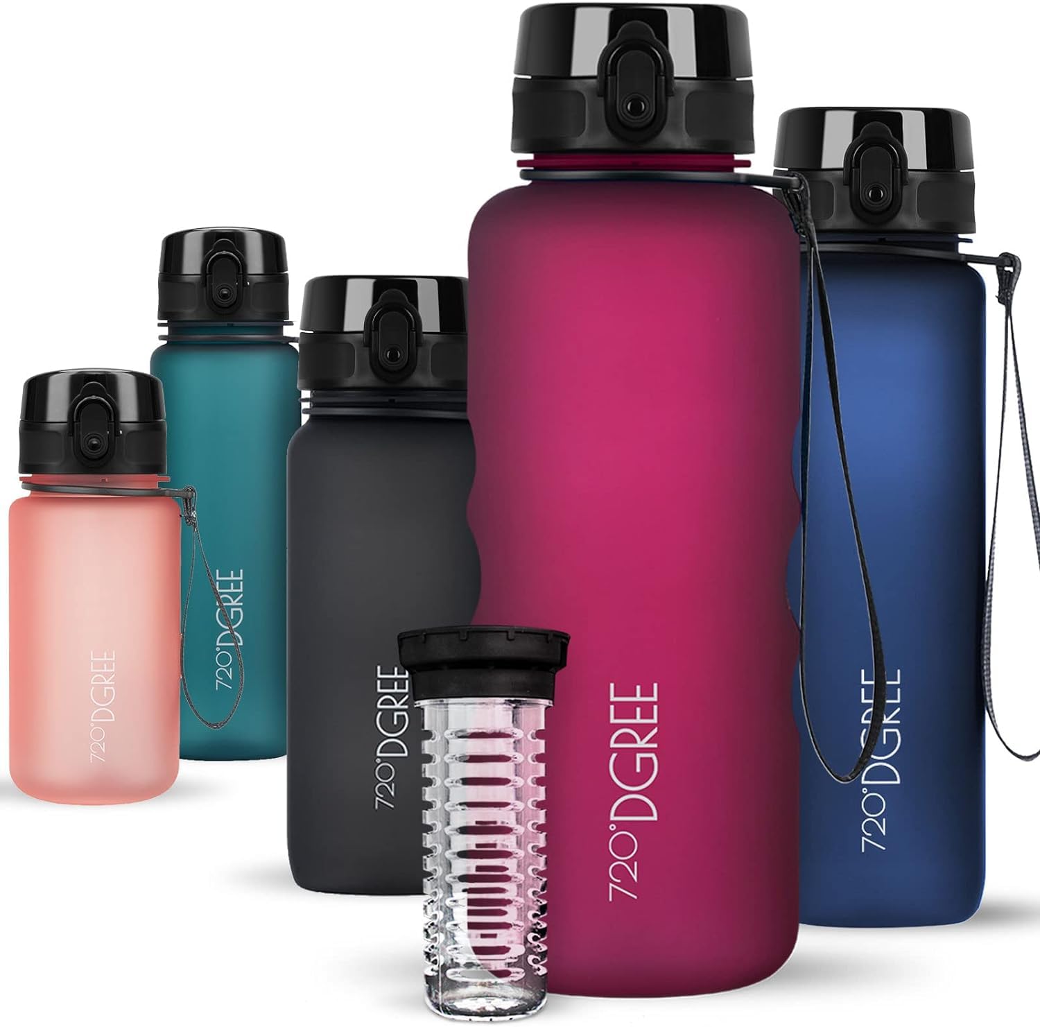 720°DGREE Botella Agua 1 Litro “uberBottle“ - Tamiz-Fruta, softTouch - Sin BPA, Prueba de Fugas, Reutilizable - Cantimplora, Water Bottle ideal para Deporte, Fitness, Gimnasio, Senderismo, Ciclismo — view 266