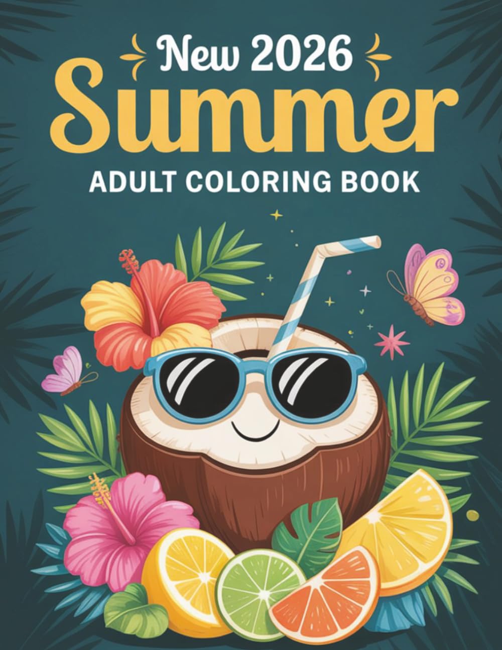 New 2026 Summer Adult Coloring Book: 50 Simple and Fun Summer -Themed Large Print Coloring Pages for Adults and Seniors I 2026 New Summer Scenes Coloring Book