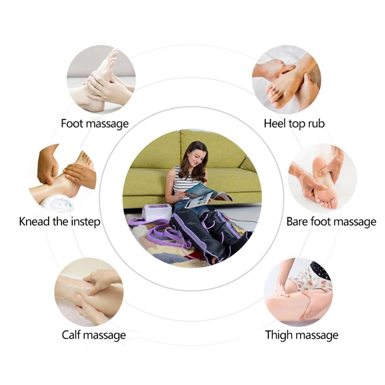 Bein Kompression Massager Zirkulation und Entspannung Fuß und Kalb Massage Blutzirkulation Maschine für Entspannung Schmerzlinderung Massage Zirkulation und Ermüdung Linderung (Color : 2 leg 2 arm an