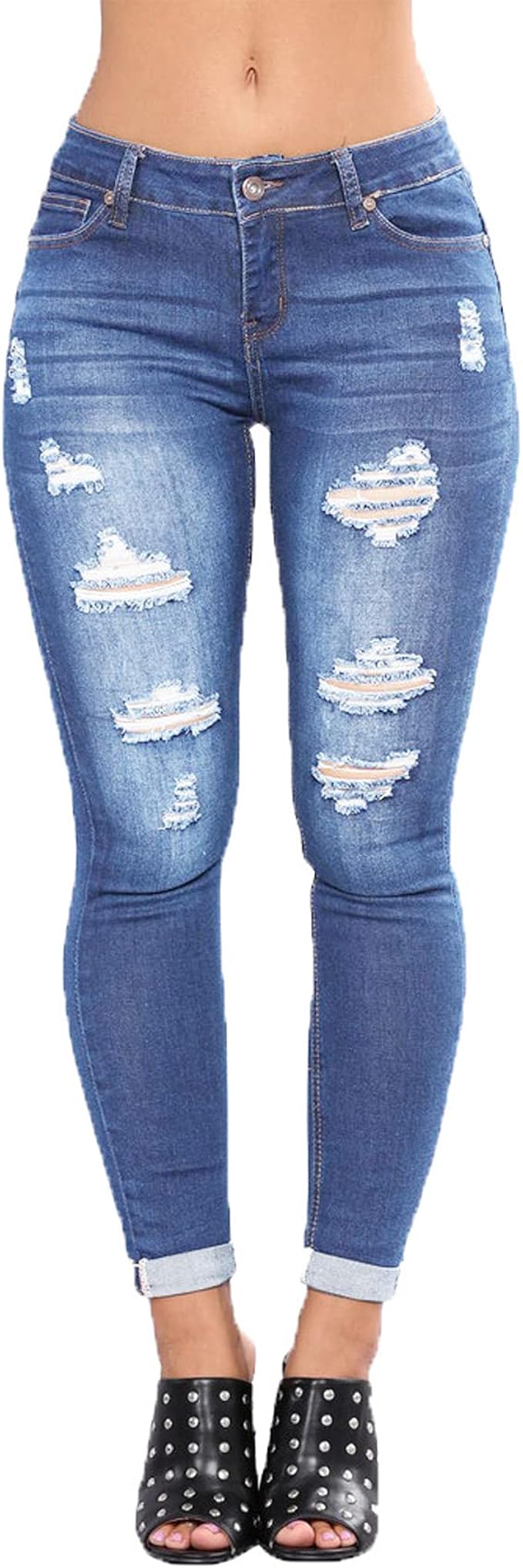 Nuovi Jeans Strappati con Glutei Slim-Fit Pantaloni in Tessuto Denim Sexy  da Donna Strappati alla Moda : Amazon.it: Abbigliamento