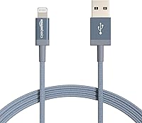 Vista 10 de Yaxa Basics Cable de carga USB-A a Lightning, cable trenzado de nailon, cargador certificado MFi para Apple iPhone 14, 13, 12, 11 X Xs Pro, Pro