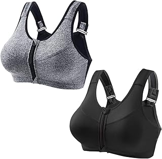 Azonee 2 Pack High Impact Racerback Yoga Bra
