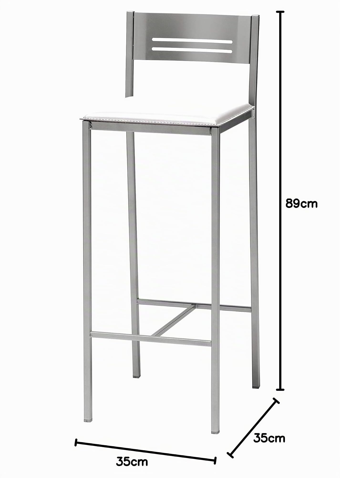 ASTIMESA Taburete Alto de Cocina 70 cms Polipiel Blanco