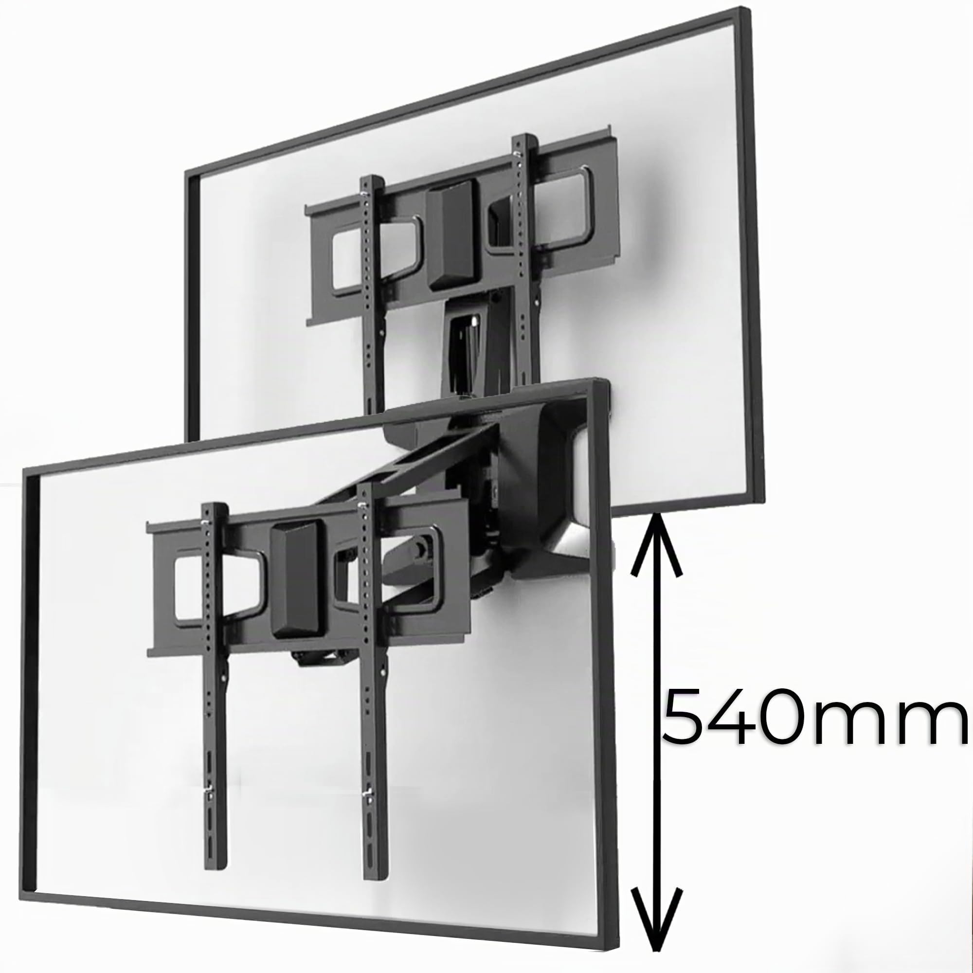 Maclean Soporte de Pared Eléctrico para TV de 37-70" | Altura Ajustable con Mando a Distancia | para Montaje sobre la Chimenea | Máx. VESA 600x400 | hasta 35 kg | MC-891