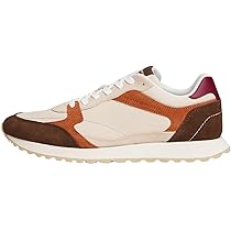 Tommy Hilfiger Uomo Sneakers Running New Runner Eva Mix in Pelle Scamosciata, Multicolore (Classic Beige, Legacy Brown), 41