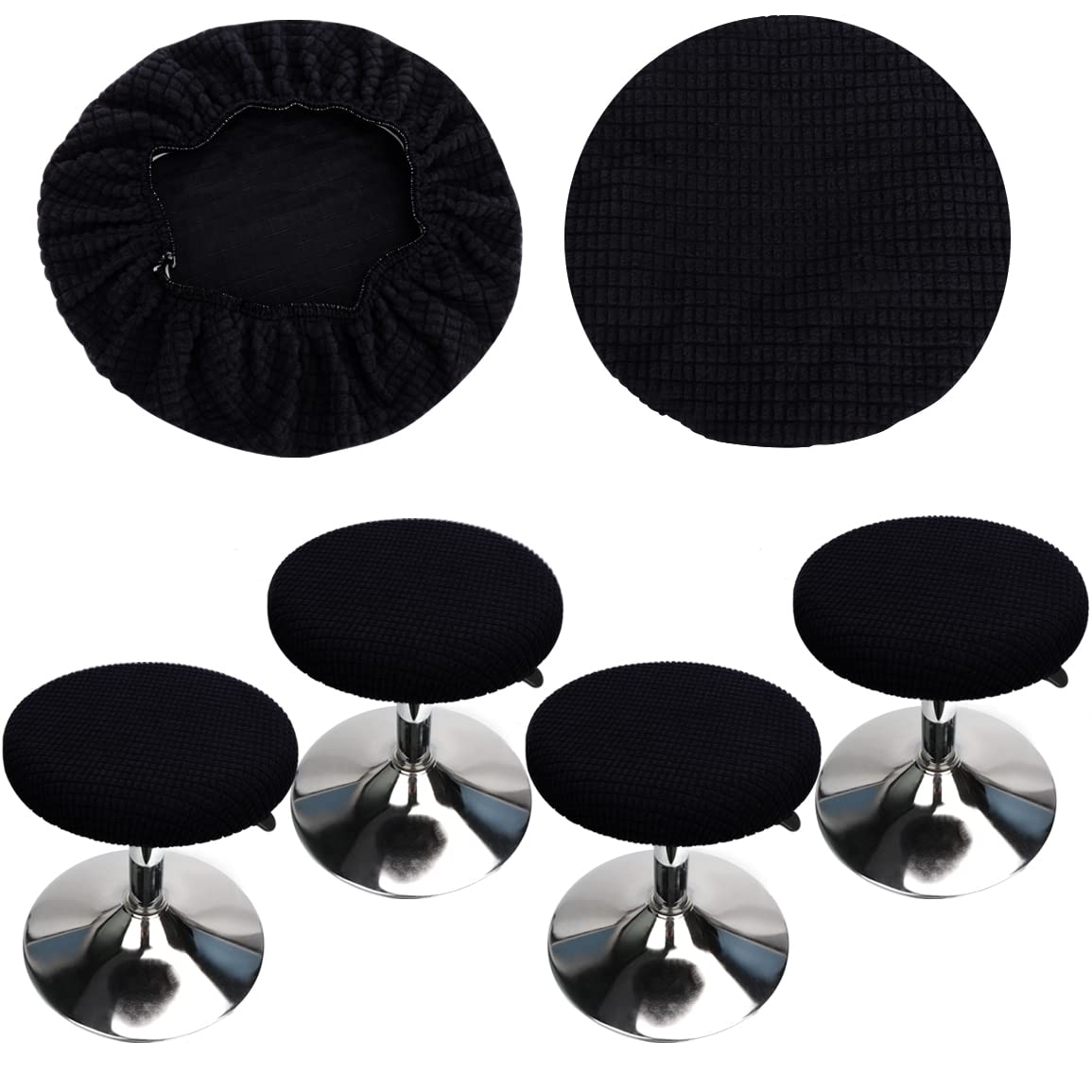 HuaLiSiJi Round Stool Cover 30-40cm/12-16 Bar Stool Covers With Jacquard Pattern