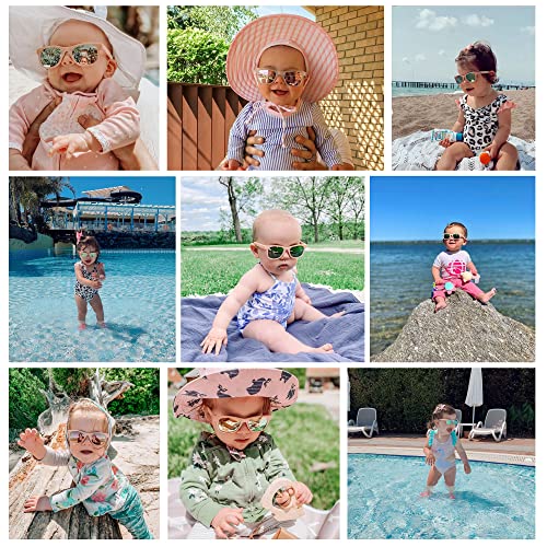 Image of Flexible Polarized Baby Sunglasses with Strap | UV Protection, Bendable, For Toddler Infant Newborn Girl Boy, Age 0-24 Months