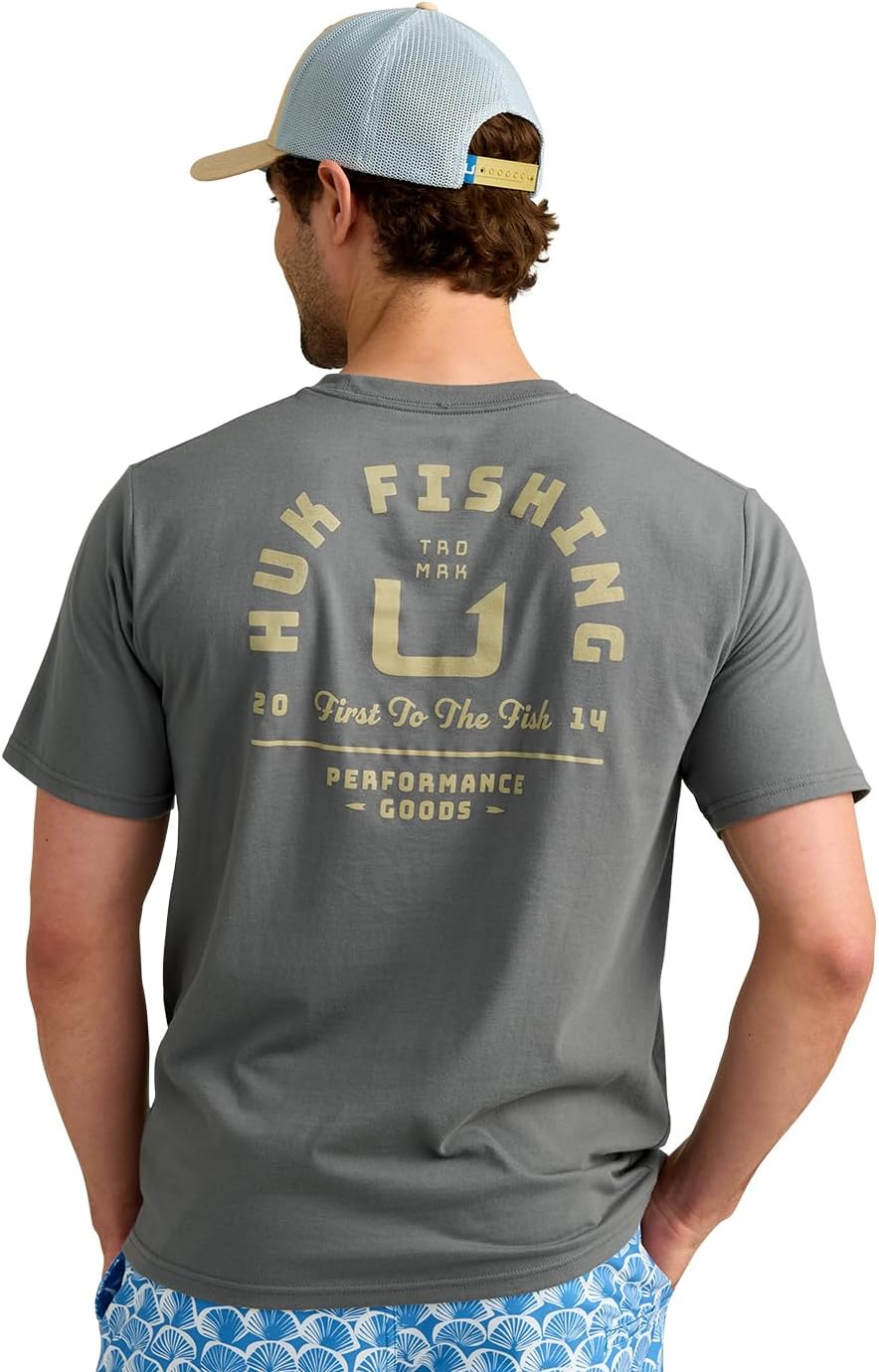 HUK Mens Short Sleeve Performance Tee, Fishing T-Shirt for Men