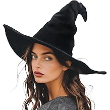 Witch Hat, 18IN Wizard Hat Cosplay Accessories for Halloween Costume Party Christmas Masquerade Carnivals