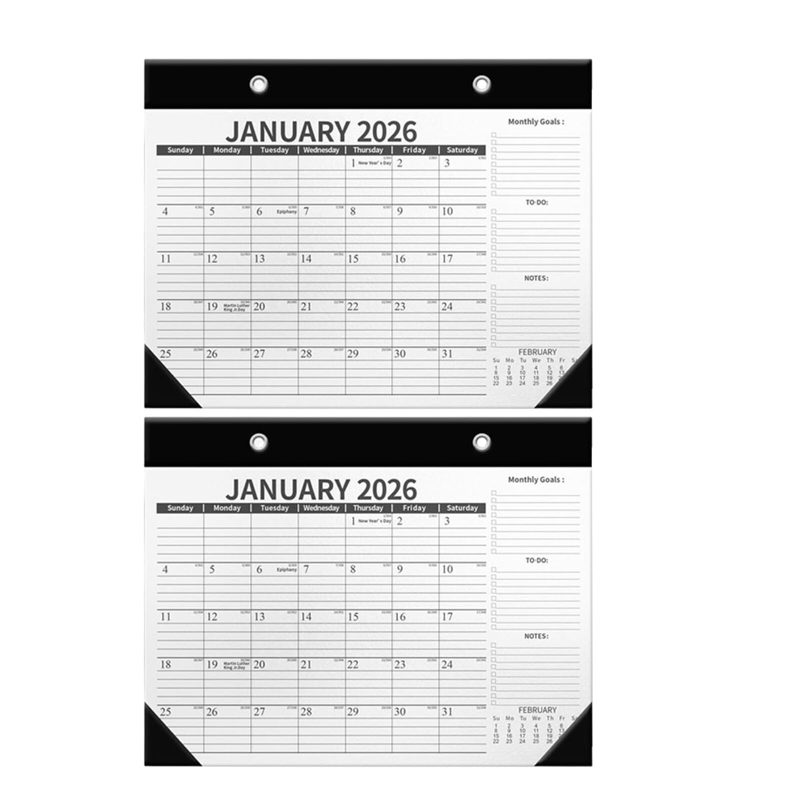 2 pezzi Calendario da Scrivania Planner Mensile in Carta Spessa per Ufficio e Scuola Design Elegante Superficie Liscia per Note Facile Organizzazione Appuntamenti