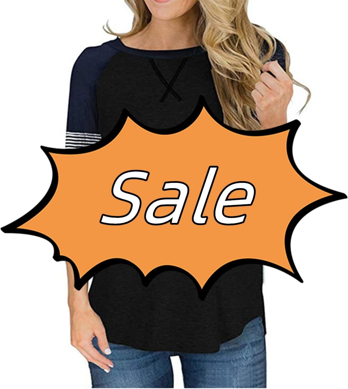 WIHOLL Camicia Donna A Maniche Lunghe Raglan - Top Casual A Blocchi Di Colore, Girocollo, Morbido, Per Autunno E Primavera
