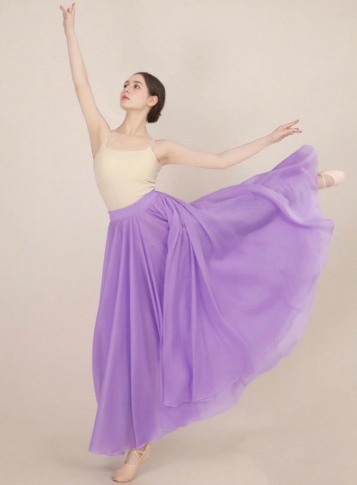 Falda larga y transparente de baile lírico para mujer, falda envolvente y moderna, disfraz de ballet