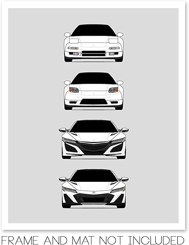 Vista 27 de Handmade Poster compatible with Honda Evolution Print Wall Art Décor Best Honda Generations - Multi, 8x10" Metallic Print (Unframed) - Gift for Car