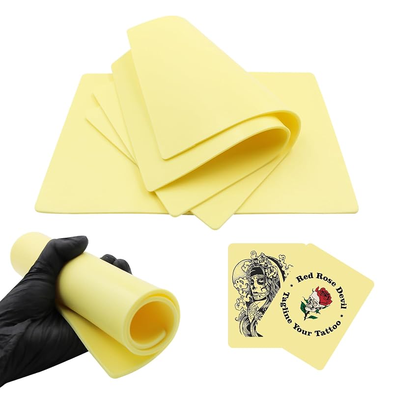 Ruicoo Pele sintética de silicone para prática de tatuagem, dupla face, 3 mm, 5 unidades