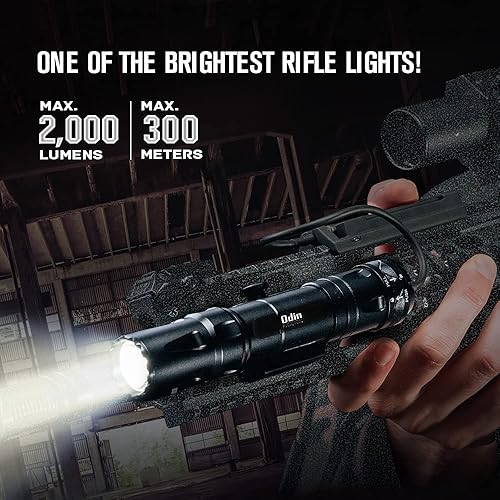 Miniatura 4 de OLIGHT Baldr Pro - Lámpara táctica de 1350 lúmenes con luz verde y LED blanco, paquetes Odin de 2000 lúmenes, linterna táctica recargable montada en