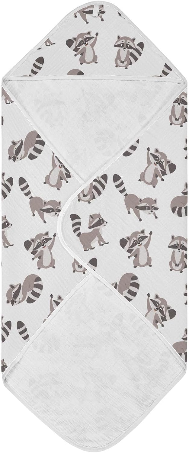 Hooded Baby Bath Towels Raccoon for Toddler