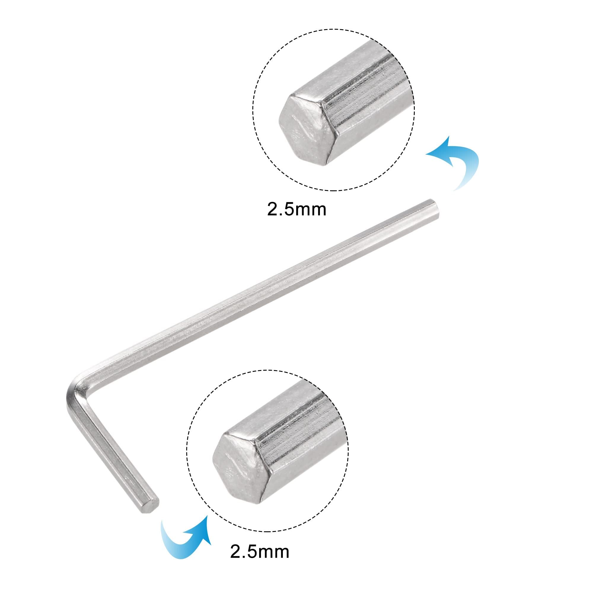 TOP-VIGOR 10Pcs 2.5mm Hex Key Wrench, Metric CR-V L Shaped Allen Key Imperial Hexagon Head Spanner Tool for Repairing Installation - Image 4