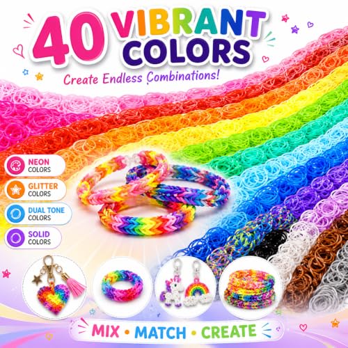 Kit de bandas de telar de 5000 gomas elásticas con caja organizadora DasKid 4