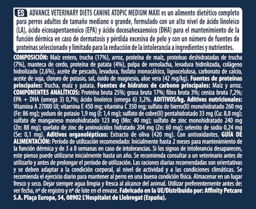 ADVANCE Atopic Care Hundediätfutter, 12kg, 1er Pack (1 x 12 kg)