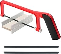 YOSINXU 6-Inch Mini Hacksaw with Aluminum Mitre Block & 2 Blades - Compact Saw for Wood, Metal, Plastic, Drywall Cuts