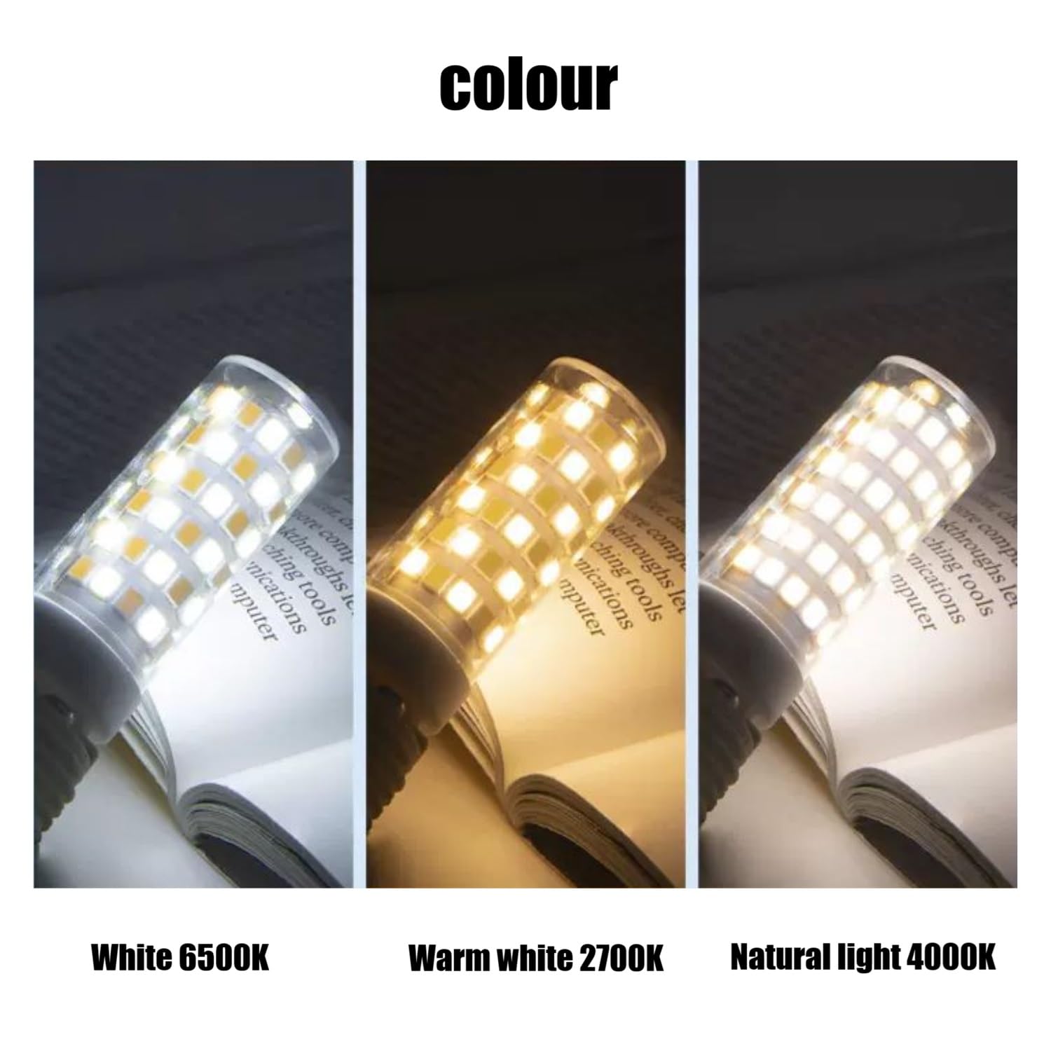 6 bombillas LED G4 regulables, bombilla de maíz de cerámica de dos pines con 64-102 LED. (110v- 7w/Blanco 6500K)