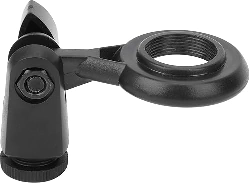Miniatura 6 de Soporte para micrófono, adaptador de soporte de micrófono antivibración portátil, plástico negro, micrófonos roscados de 0.866 in0.9 pulgadas
