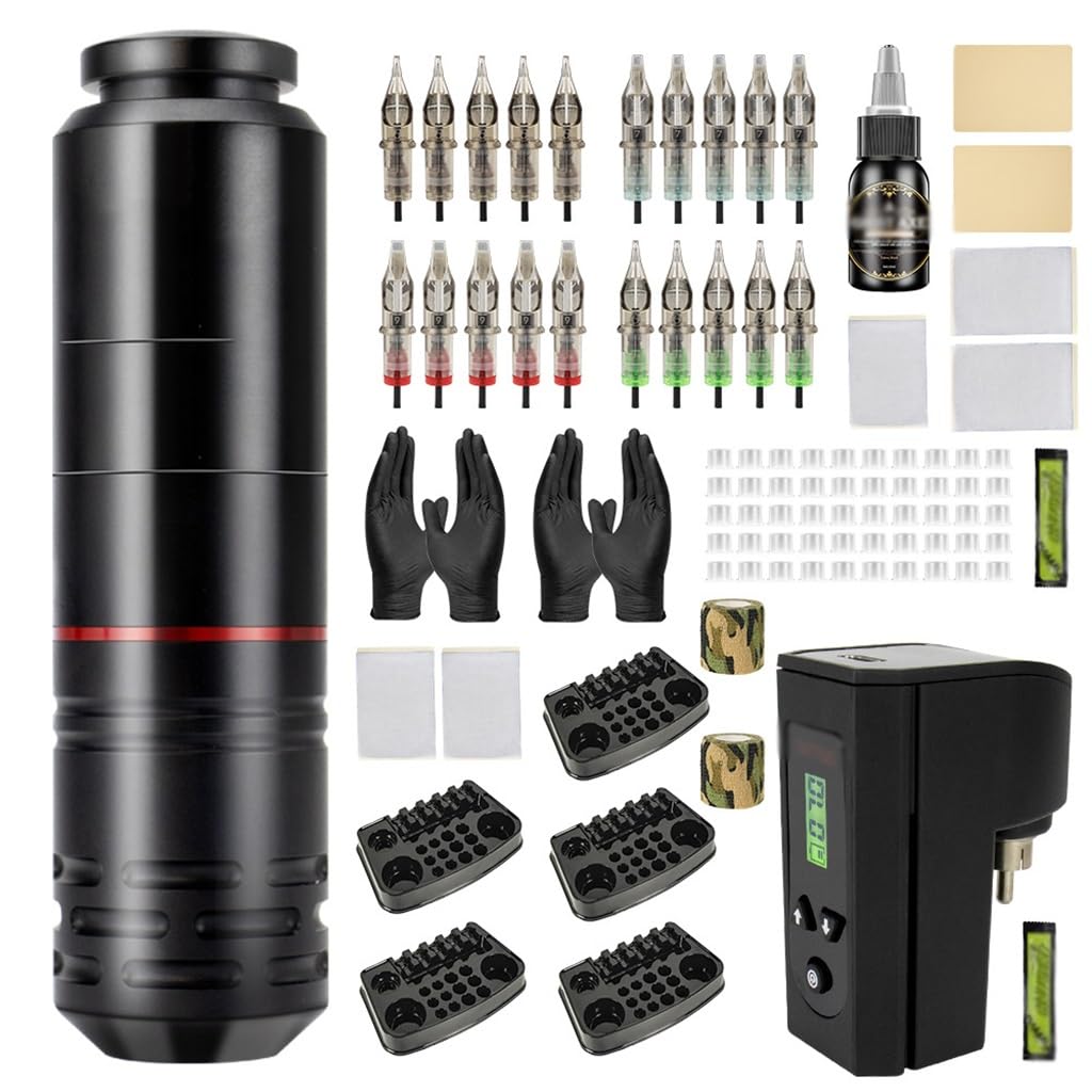 Power Tattoo Machine Set Complete of Rechargeable Pens Equipment