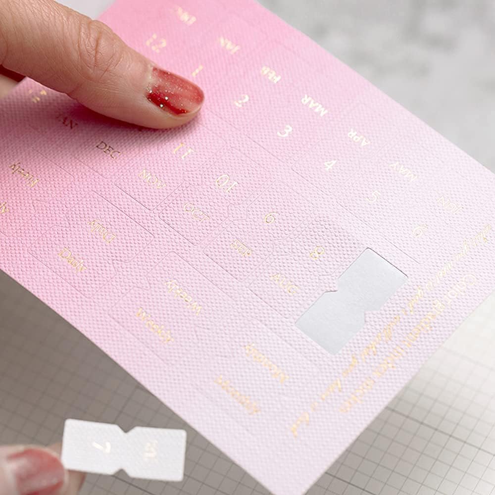 10 Sheets Self Adhesive Tabs Gradient Color Stickers Monthly Calendar Index Tabs for Planners, Journal, Notebook, Agendas and Organizers, Office Supplies (Quiet), 88mm*110mm image 4