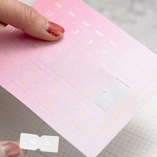 Miniatura 4 de Dreamty 10 hojas autoadhesivas de color degradado, pestañas de índice de calendario mensual para planificadores, diarios, cuadernos, agendas y