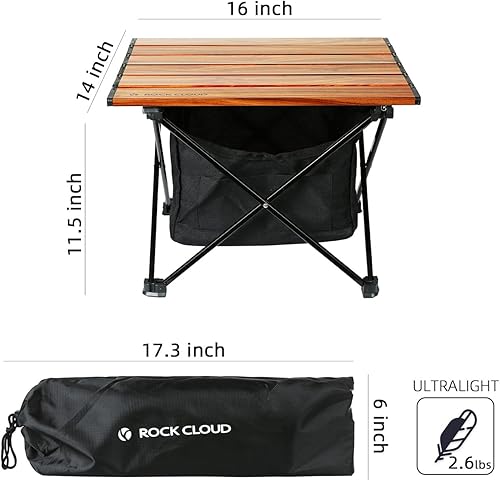 Vista 114 de Rock Cloud Mesa de camping portátil de aluminio ultraligera, plegable, mesa de playa para campamento, senderismo, mochileros, picnic al aire libre