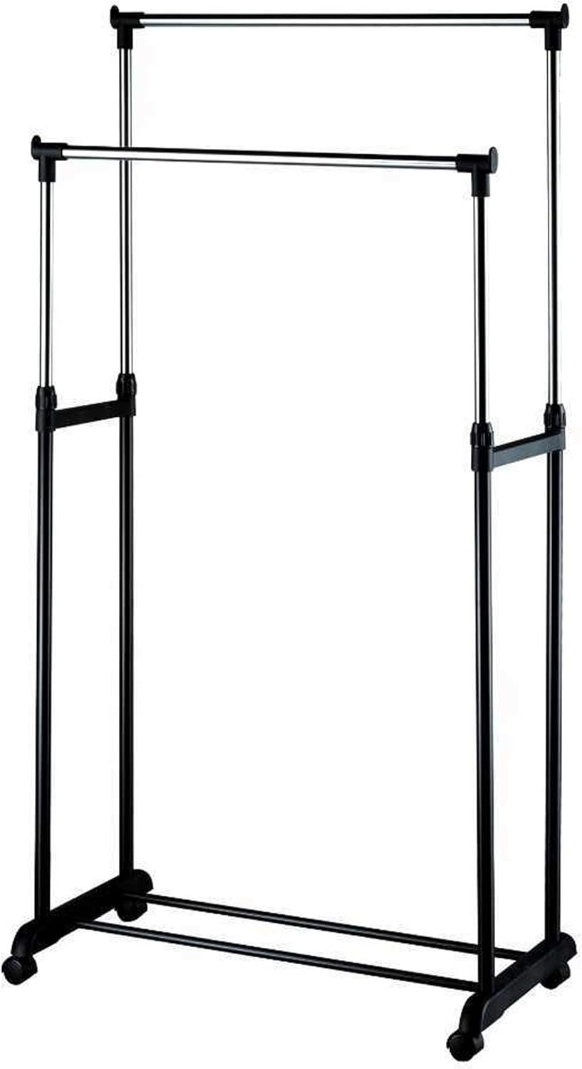 Perchero Extensible Ajustable Metal Ruedas - 75cm x 42cm x 90cm hasta 155cm - Burro para colgar la ropa