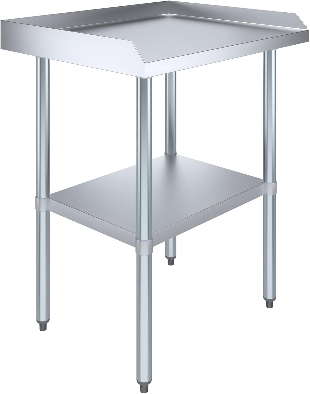 AmGood Commercial Work Table with Backsplash and Sidesplashes | NSF (Stainless Steel Table with Sideguards, 48" Long x 30" Deep)