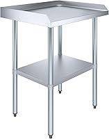 Vista 5 de AmGood Mesa de trabajo comercial con protector contra salpicaduras y salpicaduras laterales NSF