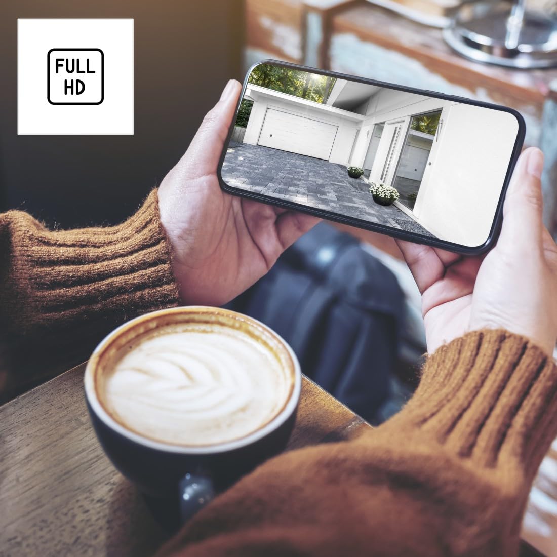 HAMA Kamera Zewnętrzna WiFi Full HD 1080p z Czujnikiem Ruchu, Noktowizorem, Komunikacją Dwukierunkową i Kompatybilnością z Google Assistant, Alexa