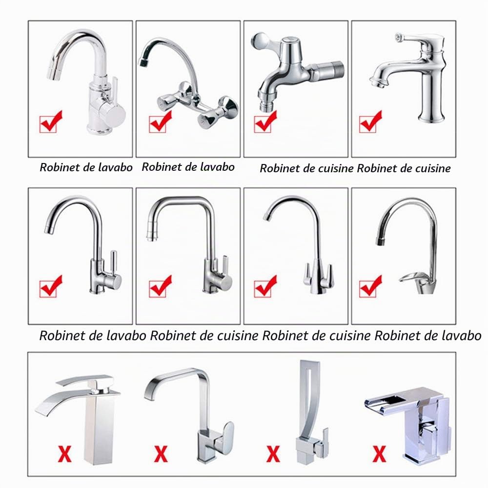 Filtre eau Robinet à Charbon Actif, 6 Pièces Purificateur Mini Water Filtre Robinet pour Cuisine, Filtre Anti Calcaire Rond 6-Layer Filtration