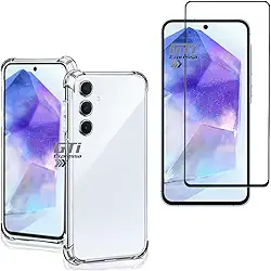 Kit Capa Anti Impacto e Película De Vidro 3D 9D Compatível Com Samsung Galaxy A55