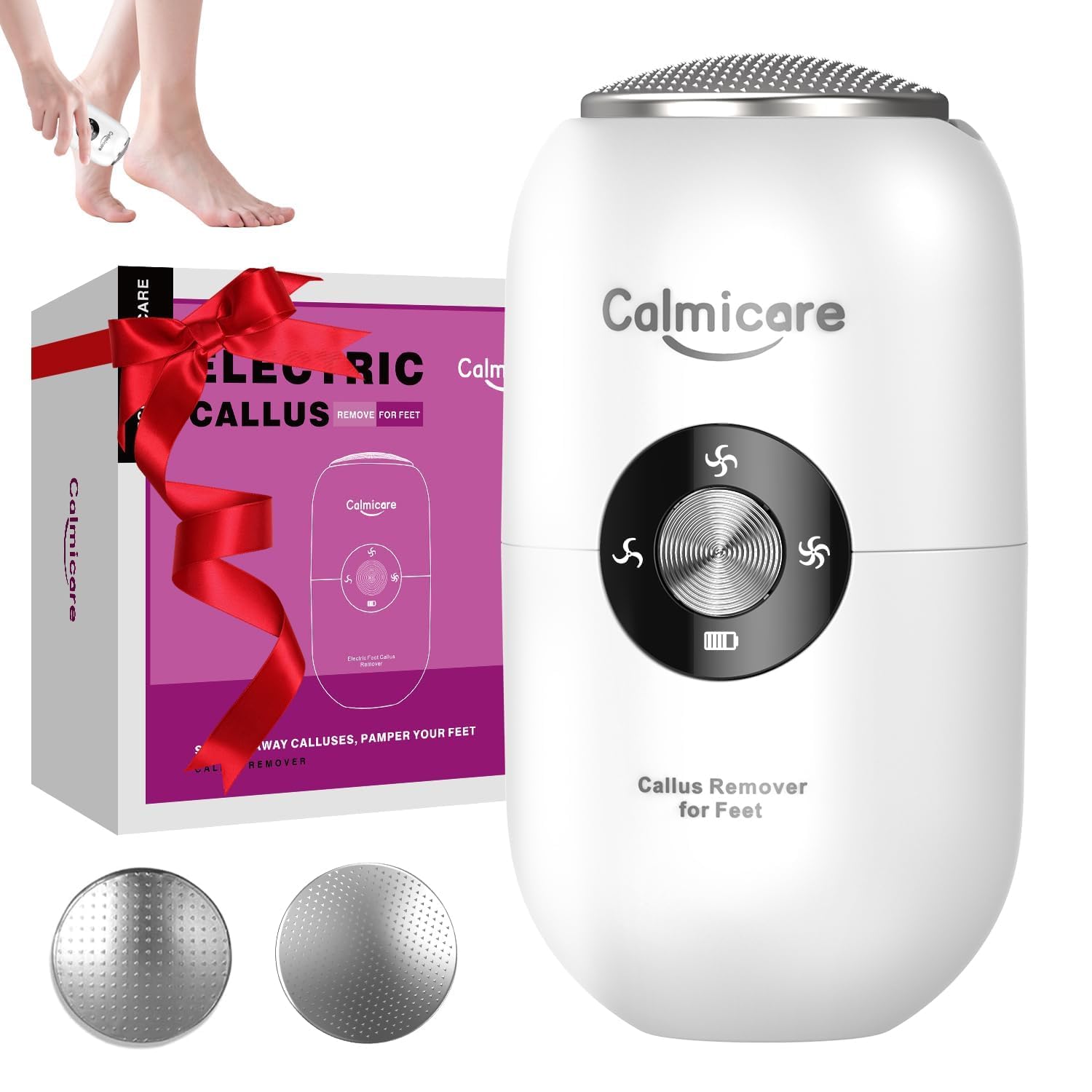 Callus Remover for Feet Electronic, Rechargeable Foot Scrubber for Dead Skin Cracked Heels, 2 Stainless Steel Heads with 3 Speeds, IPX6 Waterproof Pedicure Calluses Machine-image-41