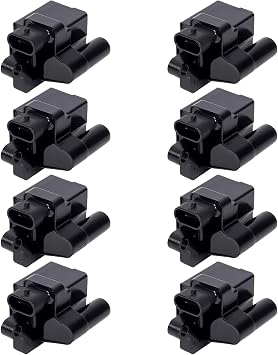 Square D581 Ignition Coil Pack Compatible with Chevy Tahoe Avalanche 1500/2500 5.3L 8.1L Express 4.8L 5.3L Silverado Suburban 1500 Tahoe Envoy Savana Sierra 1500/2500/3500 Yukon Escalade, 8PCS UF271